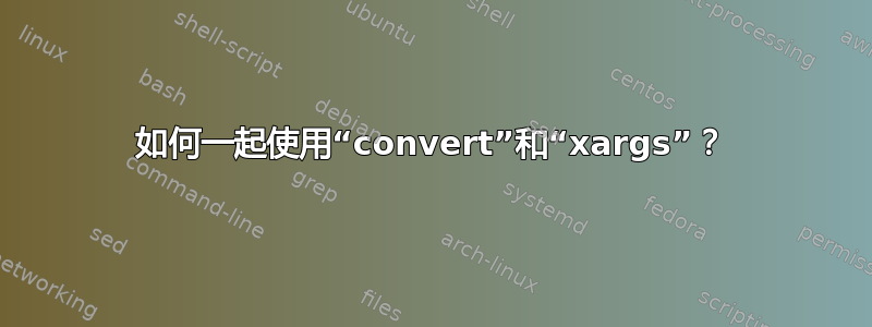 如何一起使用“convert”和“xargs”？