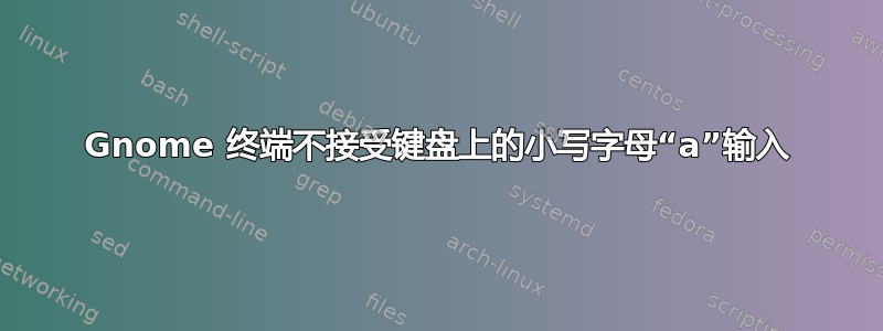 Gnome 终端不接受键盘上的小写字母“a”输入