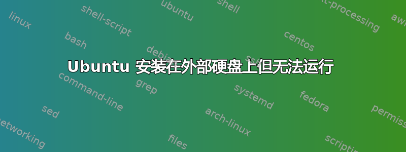 Ubuntu 安装在外部硬盘上但无法运行