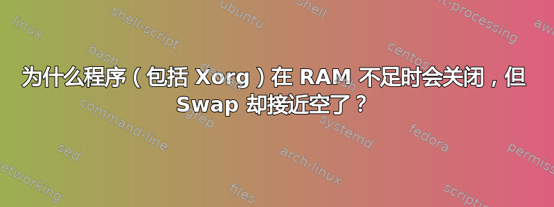 为什么程序（包括 Xorg）在 RAM 不足时会关闭，但 Swap 却接近空了？