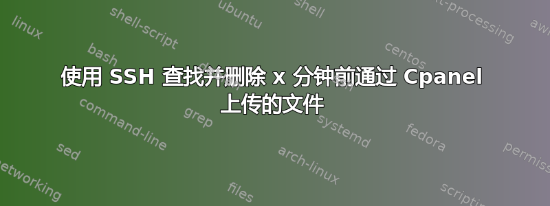 使用 SSH 查找并删除 x 分钟前通过 Cpanel 上传的文件