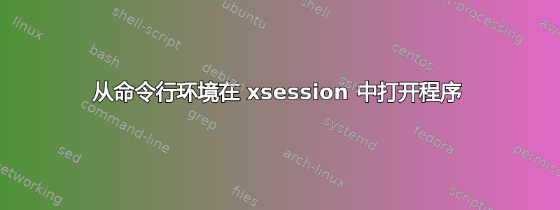 从命令行环境在 xsession 中打开程序