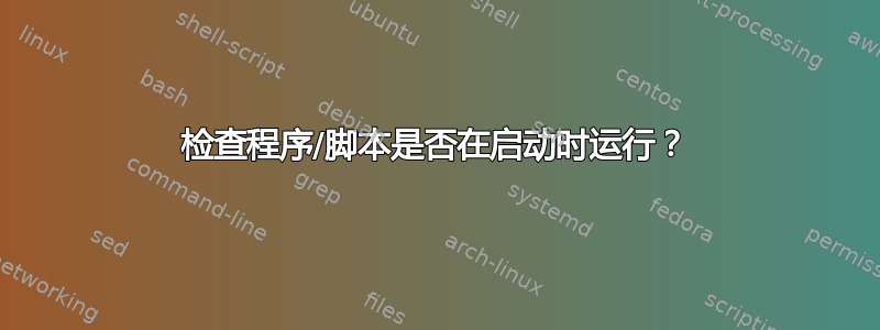 检查程序/脚本是否在启动时运行？