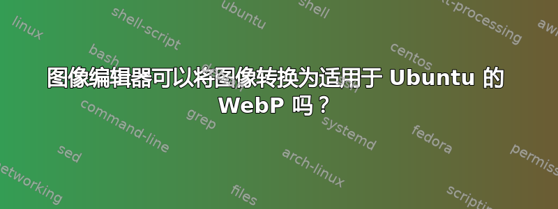 图像编辑器可以将图像转换为适用于 Ubuntu 的 WebP 吗？