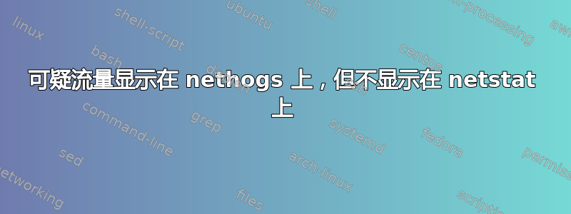 可疑流量显示在 nethogs 上，但不显示在 netstat 上