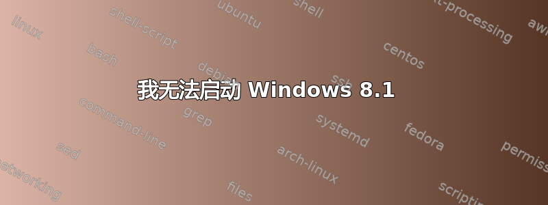 我无法启动 Windows 8.1 