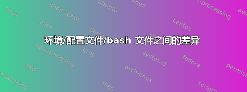 环境/配置文件/bash 文件之间的差异