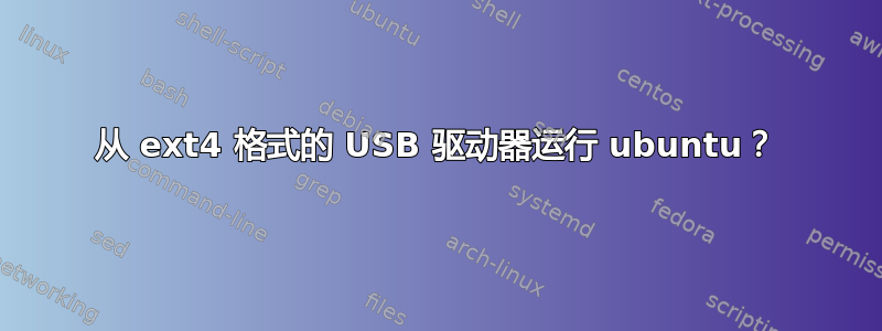 从 ext4 格式的 USB 驱动器运行 ubuntu？