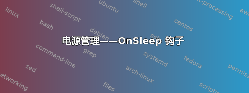 电源管理——OnSleep 钩子