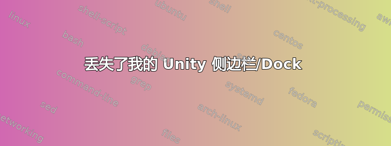 丢失了我的 Unity 侧边栏/Dock