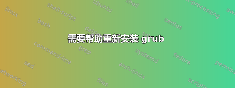 需要帮助重新安装 grub