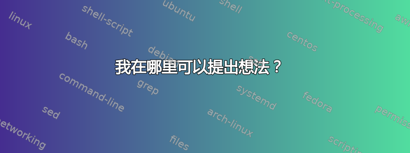 我在哪里可以提出想法？ 