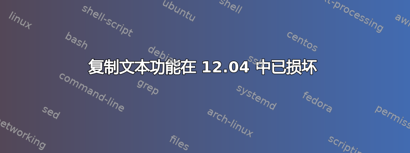 复制文本功能在 12.04 中已损坏