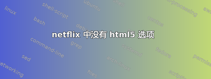 netflix 中没有 html5 选项 