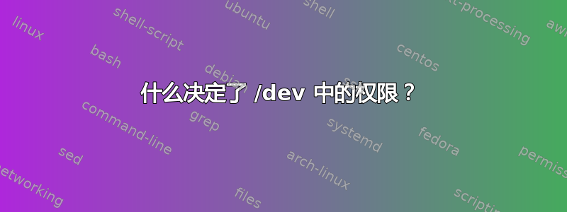 什么决定了 /dev 中的权限？