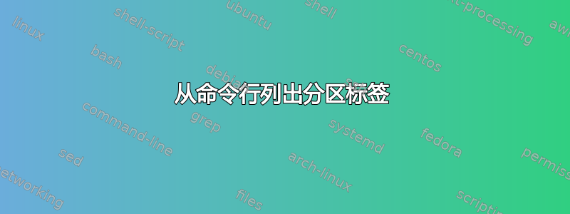 从命令行列出分区标签