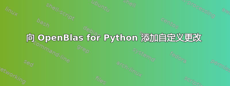 向 OpenBlas for Python 添加自定义更改