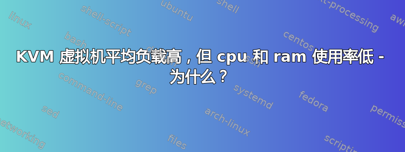 KVM 虚拟机平均负载高，但 cpu 和 ram 使用率低 - 为什么？