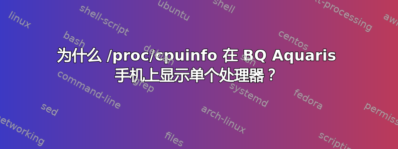 为什么 /proc/cpuinfo 在 BQ Aquaris 手机上显示单个处理器？