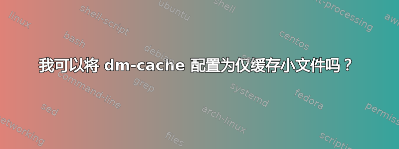 我可以将 dm-cache 配置为仅缓存小文件吗？