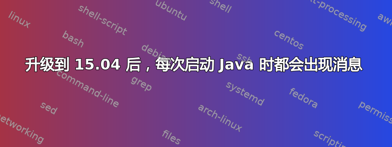 升级到 15.04 后，每次启动 Java 时都会出现消息