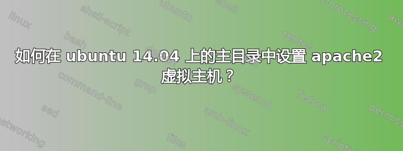 如何在 ubuntu 14.04 上的主目录中设置 apache2 虚拟主机？