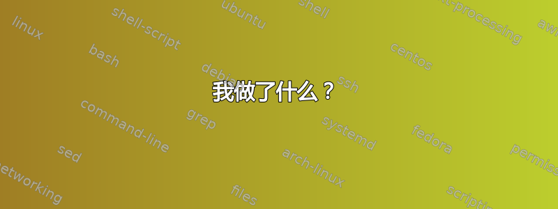 我做了什么？