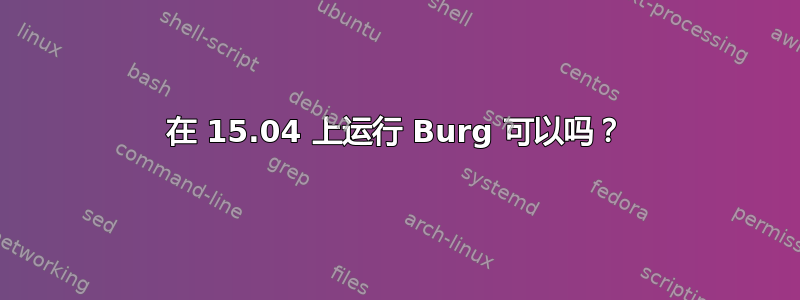 在 15.04 上运行 Burg 可以吗？