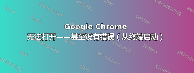 Google Chrome 无法打开——甚至没有错误（从终端启动）