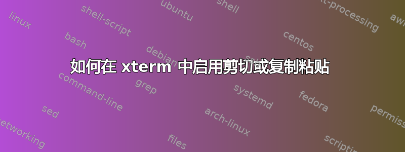 如何在 xterm 中启用剪切或复制粘贴