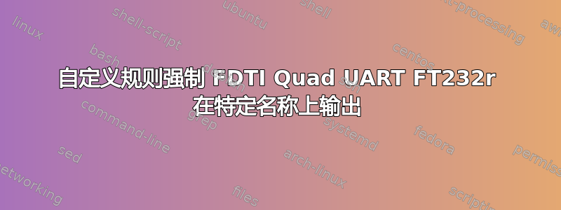 自定义规则强制 FDTI Quad UART FT232r 在特定名称上输出