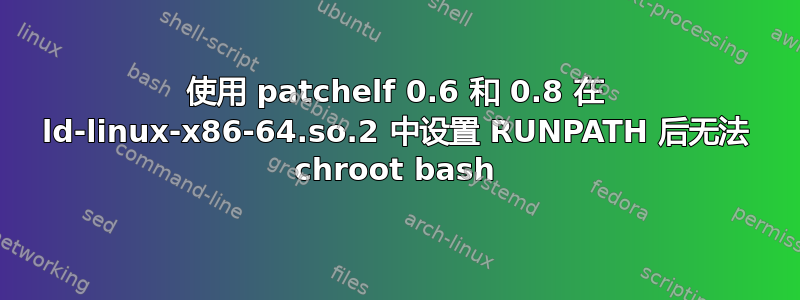 使用 patchelf 0.6 和 0.8 在 ld-linux-x86-64.so.2 中设置 RUNPATH 后无法 chroot bash