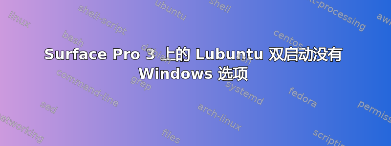 Surface Pro 3 上的 Lubuntu 双启动没有 Windows 选项