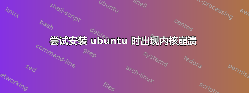 尝试安装 ubuntu 时出现内核崩溃