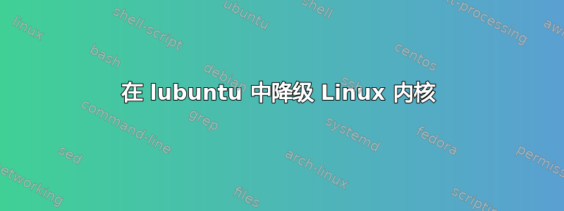 在 lubuntu 中降级 Linux 内核