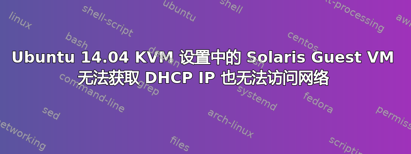 Ubuntu 14.04 KVM 设置中的 Solaris Guest VM 无法获取 DHCP IP 也无法访问网络