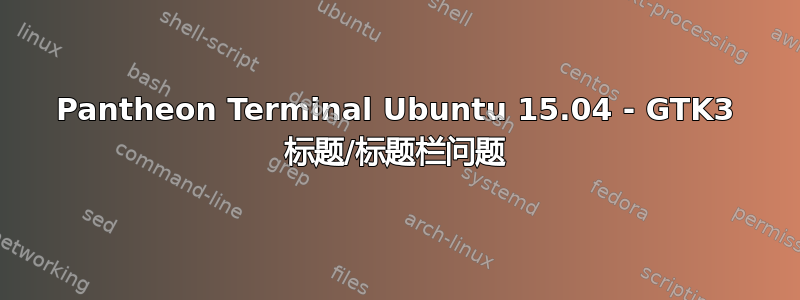 Pantheon Terminal Ubuntu 15.04 - GTK3 标题/标题栏问题