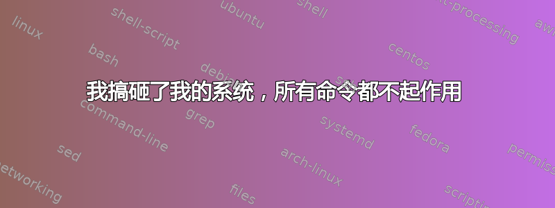 我搞砸了我的系统，所有命令都不起作用