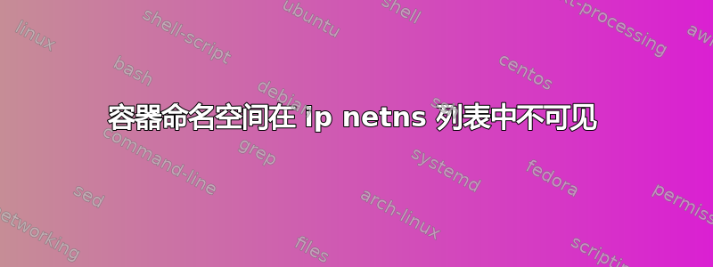 容器命名空间在 ip netns 列表中不可见