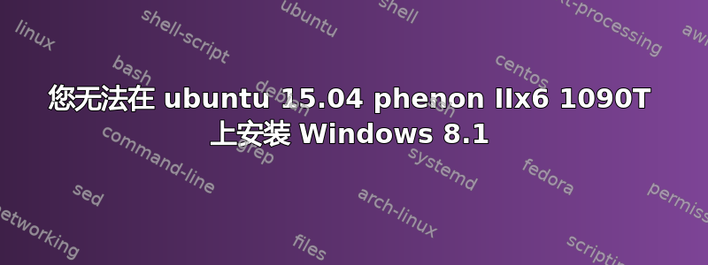 您无法在 ubuntu 15.04 phenon IIx6 1090T 上安装 Windows 8.1