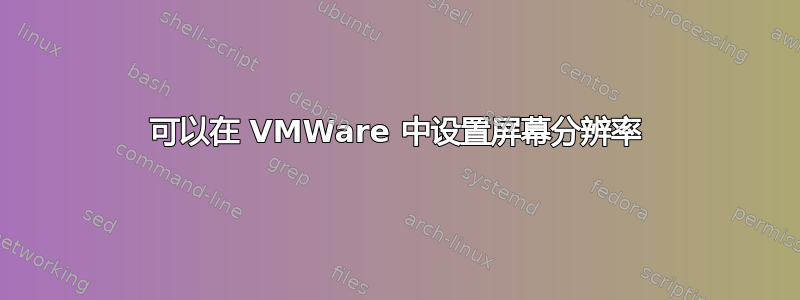 可以在 VMWare 中设置屏幕分辨率