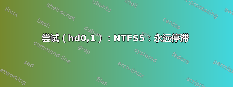 尝试（hd0,1）：NTFS5：永远停滞