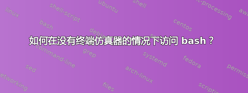 如何在没有终端仿真器的情况下访问 bash？