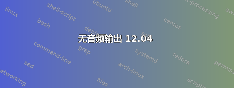 无音频输出 12.04