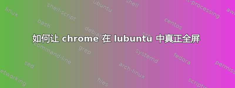 如何让 chrome 在 lubuntu 中真正全屏