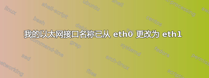 我的以太网接口名称已从 eth0 更改为 eth1