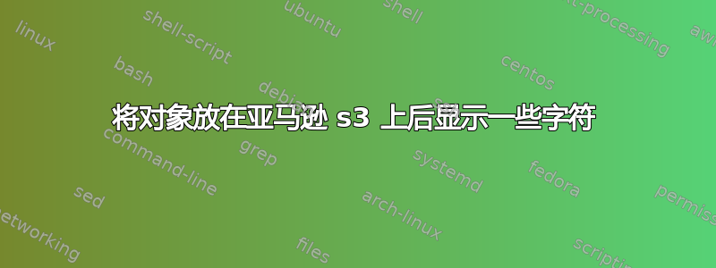 将对象放在亚马逊 s3 上后显示一些字符