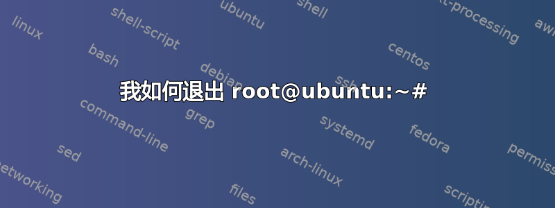 我如何退出 root@ubuntu:~#