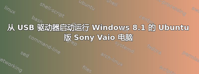 从 USB 驱动器启动运行 Windows 8.1 的 Ubuntu 版 Sony Vaio 电脑