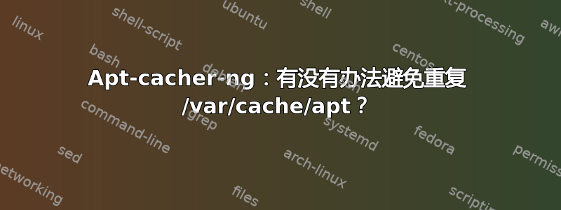 Apt-cacher-ng：有没有办法避免重复 /var/cache/apt？